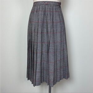 100% Wool Vintage Pleated Midi Skirt